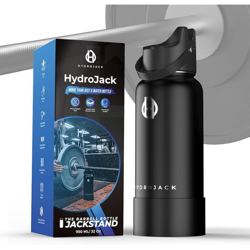 Hydrojack Botella de Agua Estilo Frasco con Soporte para Pesas y Teléfono