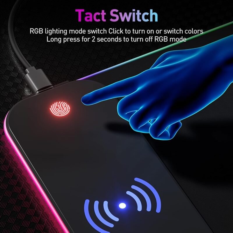 DR CATCH Alfombrilla de Mouse para Juegos RGB con Carga Inalámbrica 10 W - Imagen 4