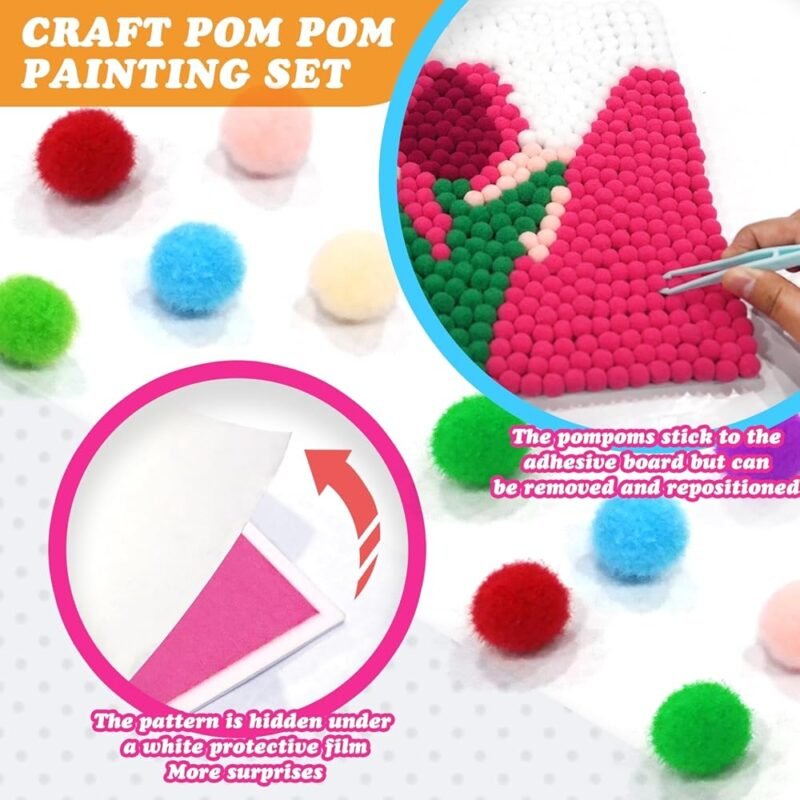 URSDIART Tulip Pom Pom Kit de Manualidades con Pompones Coloridos - Imagen 2