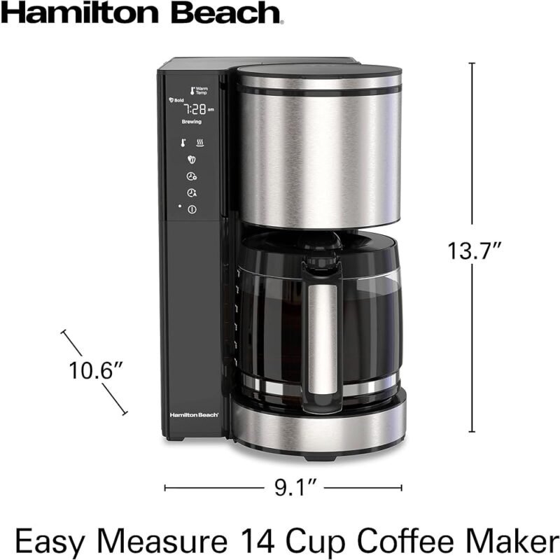 Hamilton Beach Cafetera Programable para 14 Tazas con Filtro Reutilizable - Imagen 8