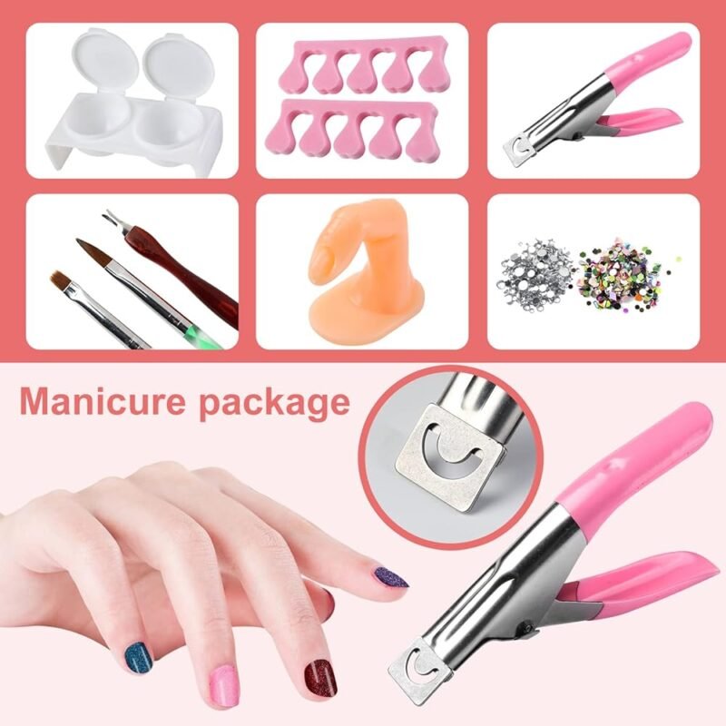 BLIFF Kit de Uñas Acrílicas para Principiantes con 12 Polvos y Purpurina - Imagen 4