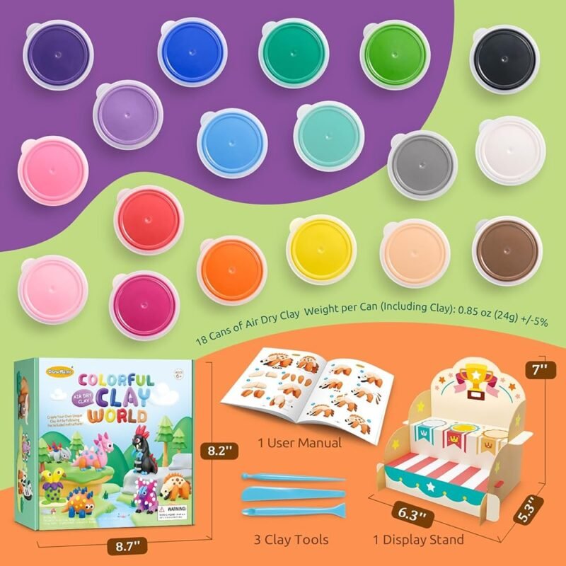 Drama Planet Kit de Arcilla Seca al Aire para Niños con Guía de Proyectos - Imagen 2