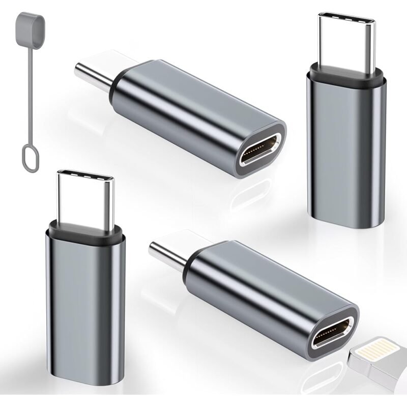 Adaptadores Lightning a USB C Paquete de 4 para iPhone y Samsung