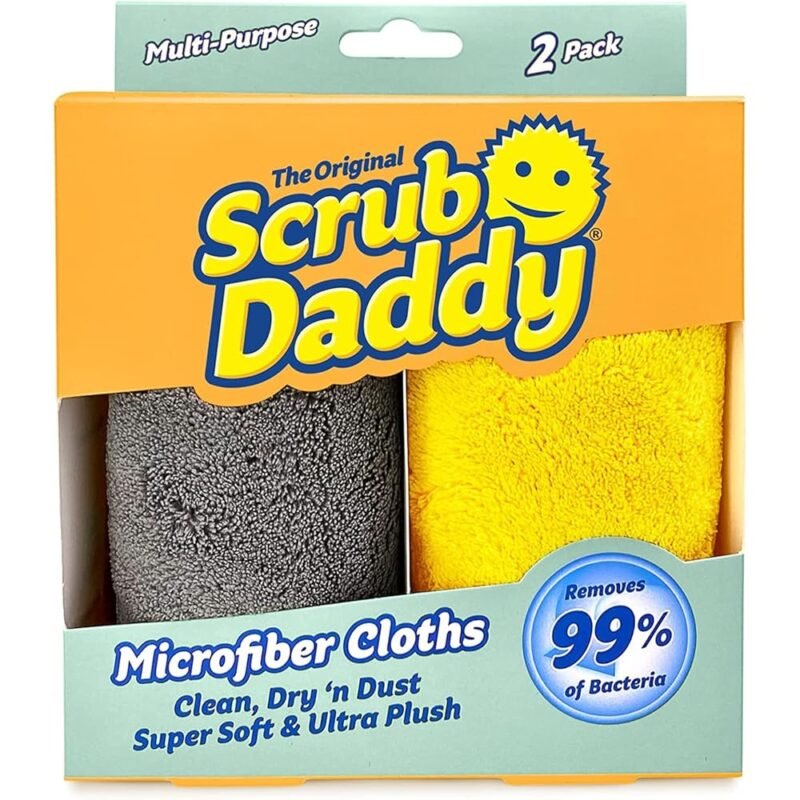 Scrub Daddy Paños de Microfibra Suaves y Multiusos Paquete de 2