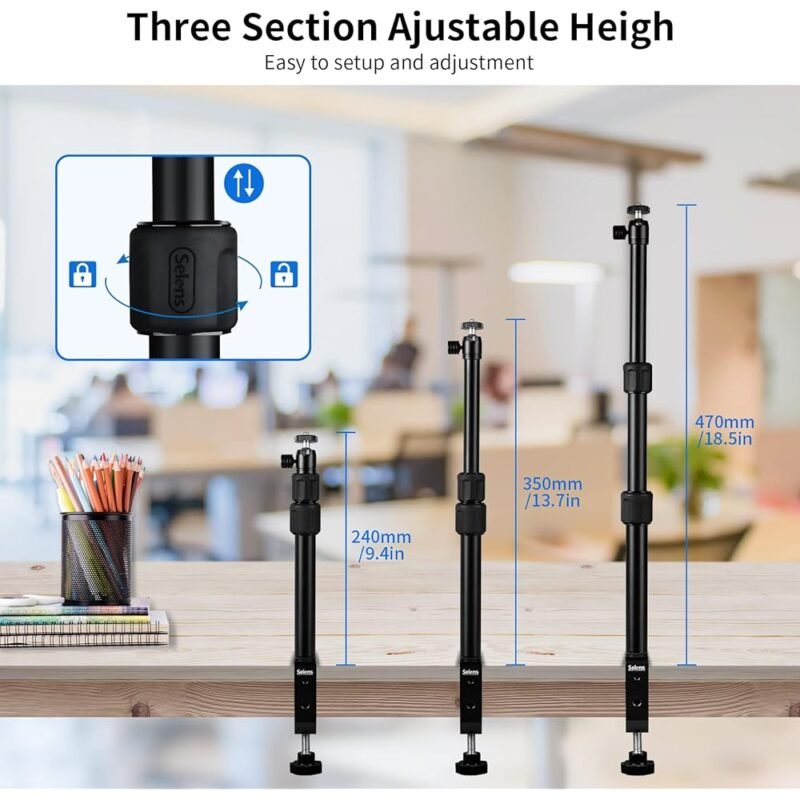 Selens Soporte de Escritorio para Cámara Ajustable 9.4-18.5 Pulgadas - Imagen 6