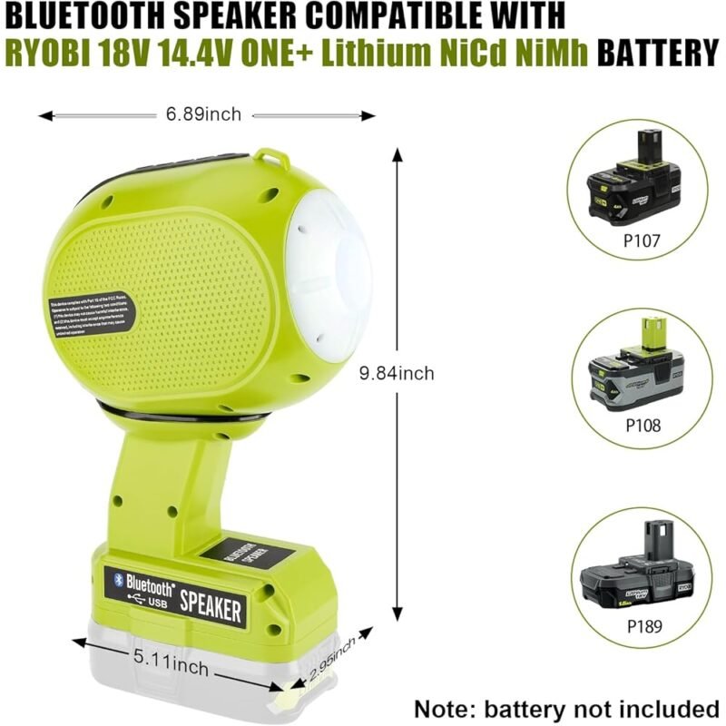 Altavoz Bluetooth Ryobi One+ 18V con Luz LED para Camping y Fiesta - Imagen 7