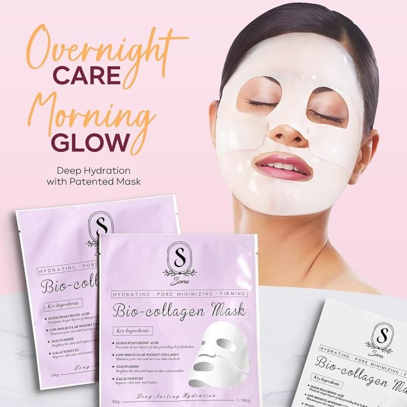 Máscara facial de colágeno bio para toda la noche hidratante - Imagen 4