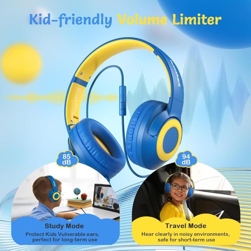 Auriculares con cable para niños Tonoshark con micrófono volumen seguro - Imagen 3