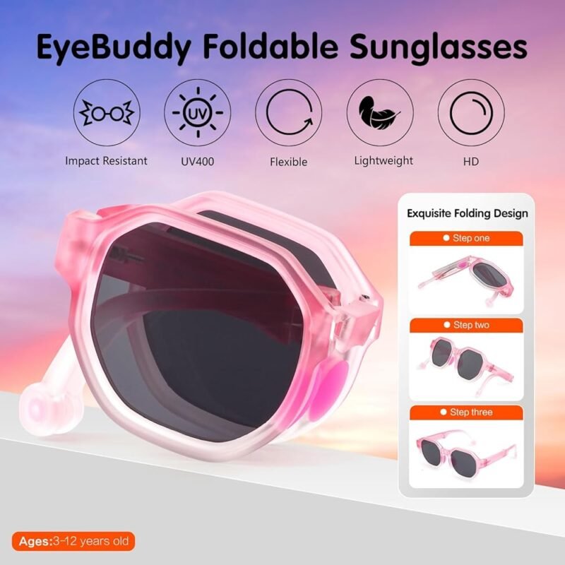 Gafas de Sol Cuadradas Polarizadas para Niños y Niñas con Protección UV - Imagen 4