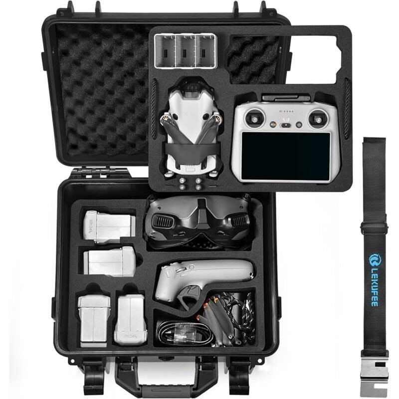 Lekufee Funda Rígida Impermeable Compatible con DJI Mini 4 Pro y Más