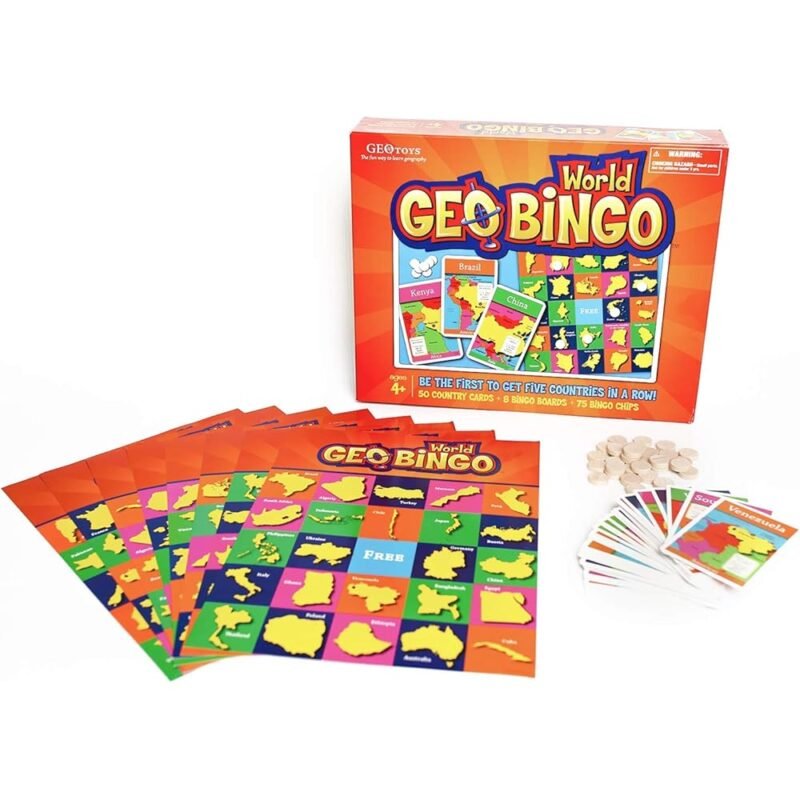 GeoToys GeoBingo Juego de Geografía para Niños y Familias