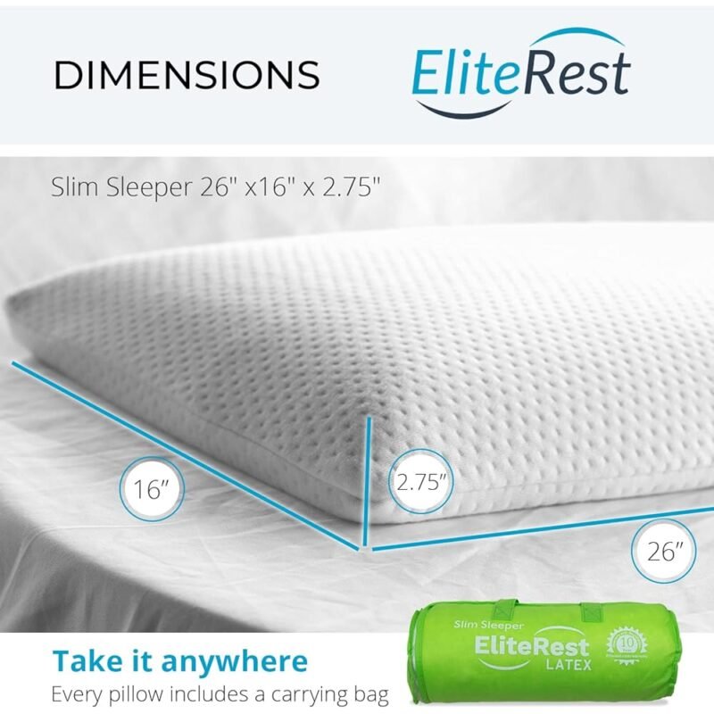 Elite Rest Slim Sleeper Almohada de Espuma Natural de Látex - Imagen 3