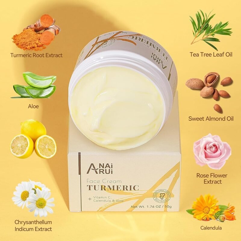 ANAI RUI Crema Facial de Cúrcuma y Vitamina C Hidratante y Reafirmante - Imagen 3