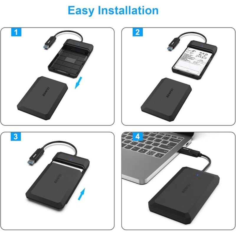 BENFEI Caja de disco duro externo SATA a USB para SSD 2.5 pulgadas - Imagen 7