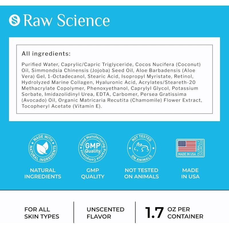 RAW SCIENCE Crema Facial Hidratante Antienvejecimiento para Todos - Imagen 3