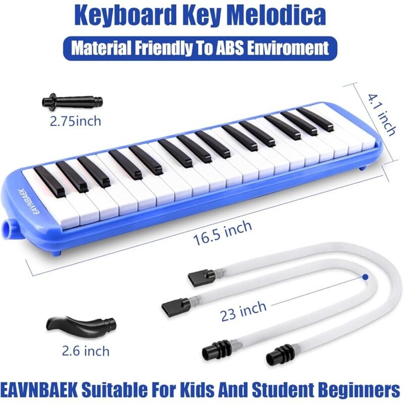 Melodica Eavnbaek 32 Teclas Piano de Aire Soprano con Accesorios Azul - Imagen 4