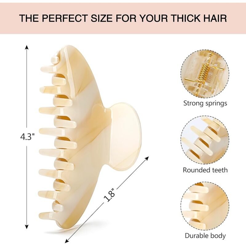 STLVOLL Pinzas de Pelo Grandes de 4.3 Pulgadas para Mujer - Imagen 6