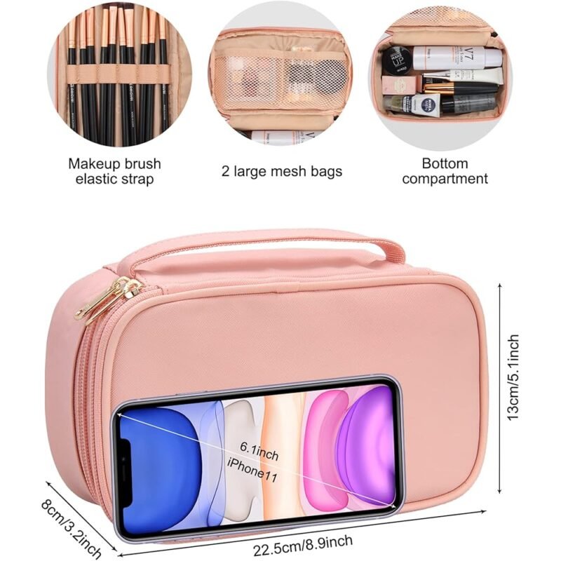 Relavel Bolsa de Maquillaje Pequeña para Mujer y Niña Organizador Portátil - Imagen 2