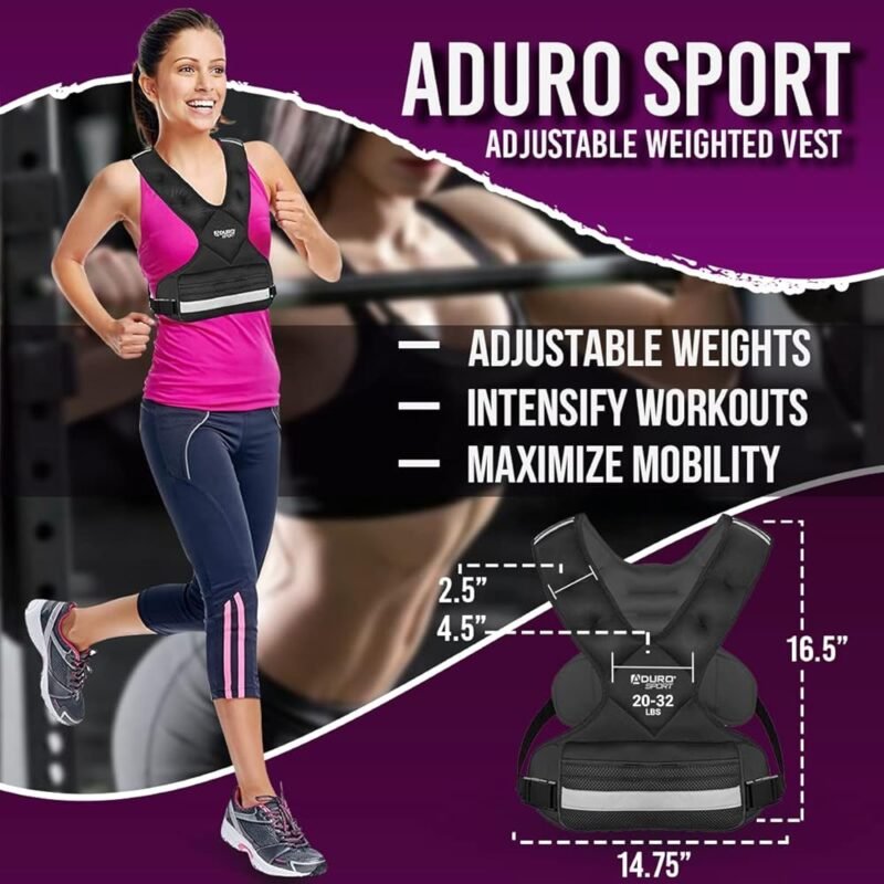 Aduro Sport Chaleco de Peso Ajustable para Entrenamiento 20-32 lbs - Imagen 7