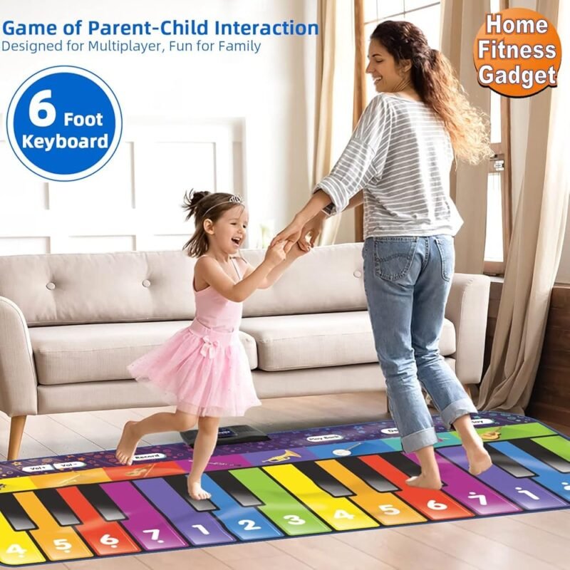 SUNLIN Alfombrilla de Piano Gigante de 6 Pies para Niños - Imagen 4