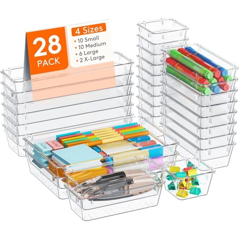 Lifewit Organizador de Cajones 28 Piezas para Almacenamiento Personalizado