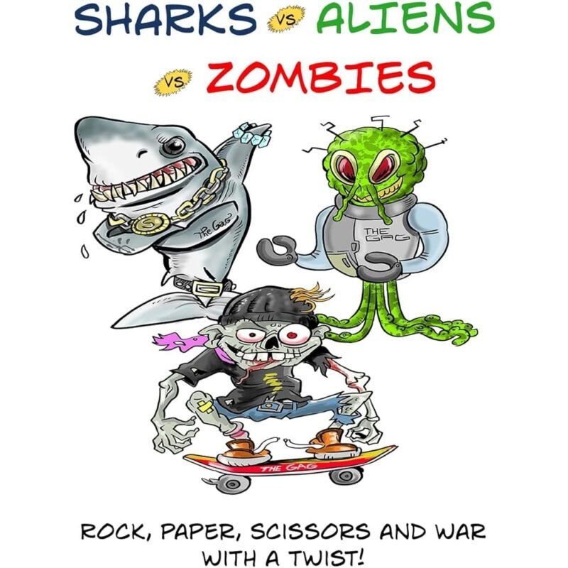 TheGag Sharks Aliens Zombies Juego de Cartas Divertido para Niños - Imagen 8