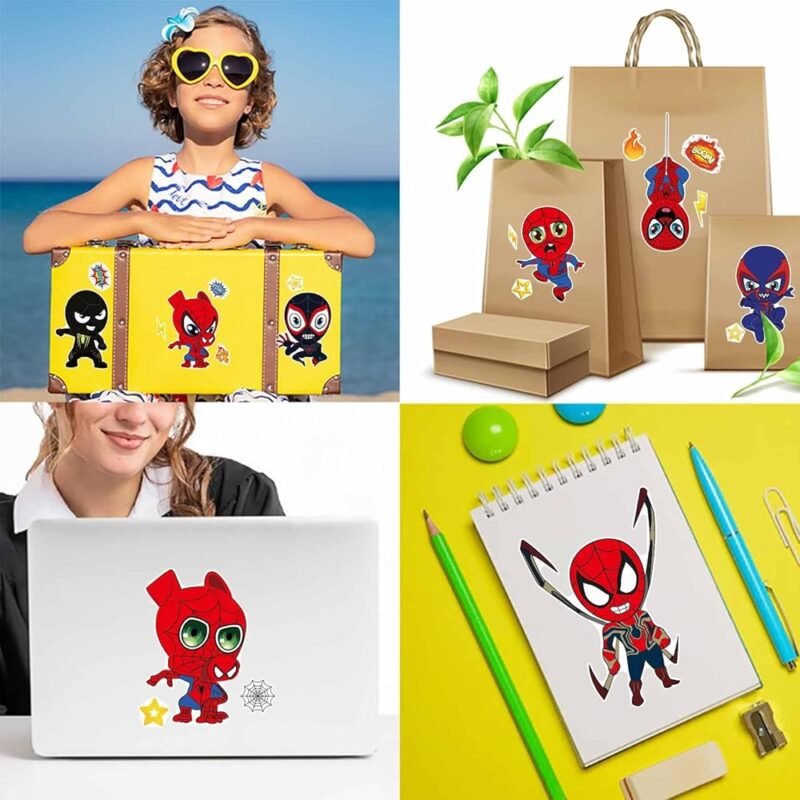 SilkTem 36 Hojas de Calcomanías Spider-Man para Niños Manualidades Regalos de Fiesta - Imagen 5