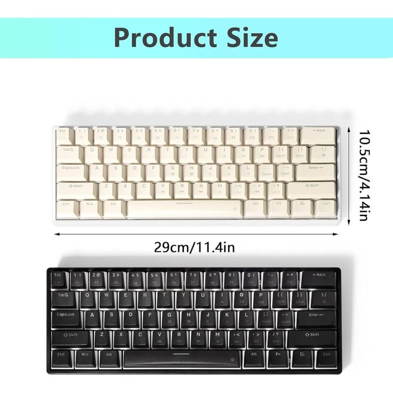 OUPARY Teclado Mecánico para Juegos RGB 60% Blanco Compacto - Imagen 3