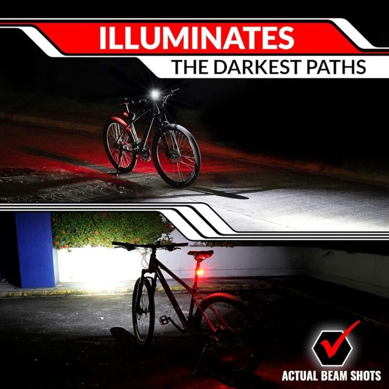 GearLight Juego de Luces Recargables para Bicicleta S400 Faro y Luz Trasera - Imagen 5