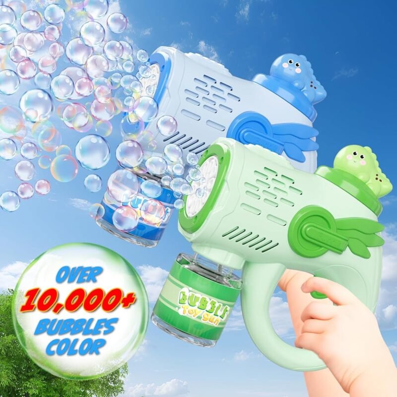 Pistola de burbujas de dinosaurio para niños Paquete de 2 - Imagen 2