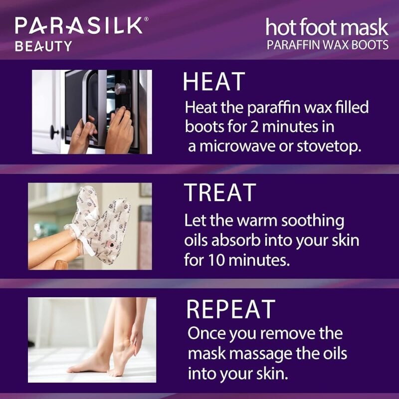 Parasilk Beauty Hot Foot Mask Botas de Cera de Parafina para Hidratación Intensiva - Imagen 3