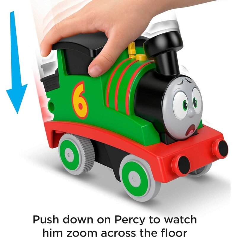 Thomas y Friends Tren de juguete Press 'n Go Stunt Percy Engine para niños - Imagen 3