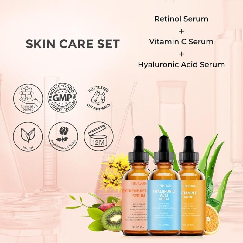 Set de Cuidado Facial con Suero de Retinol Vitamina C y Ácido Hialurónico - Imagen 7