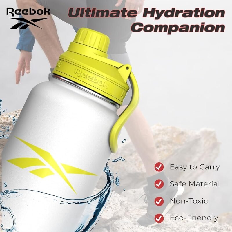 Reebok Botella de agua de acero inoxidable aislada para exteriores 40 onzas - Imagen 2