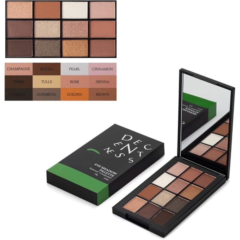 Paleta de Sombras de Ojos DECENTNESS 12 Colores Tonos Nude Mate