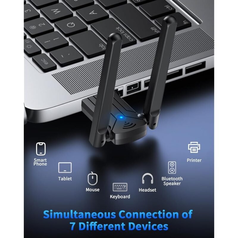 ZEXMTE Adaptador Bluetooth USB de Largo Alcance para PC con Antena de Alta Ganancia - Imagen 4