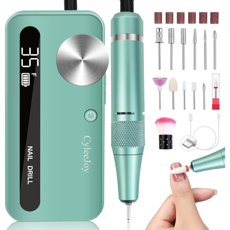 CyleeJoy Taladro de Uñas Inalámbrico Profesional 35000 RPM