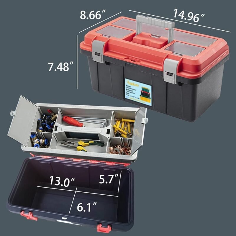 AERKAA Caja de herramientas versátil Portátil amarillo y verde - Imagen 4