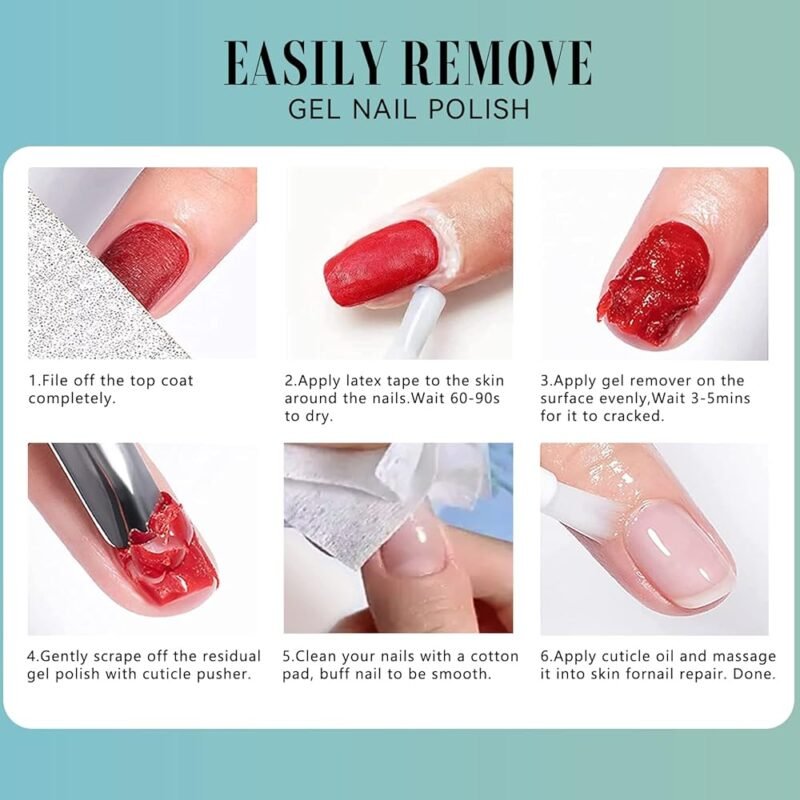 STARVINA Kit de Removedor de Esmalte de Uñas de Gel 0.5 onzas - Imagen 6