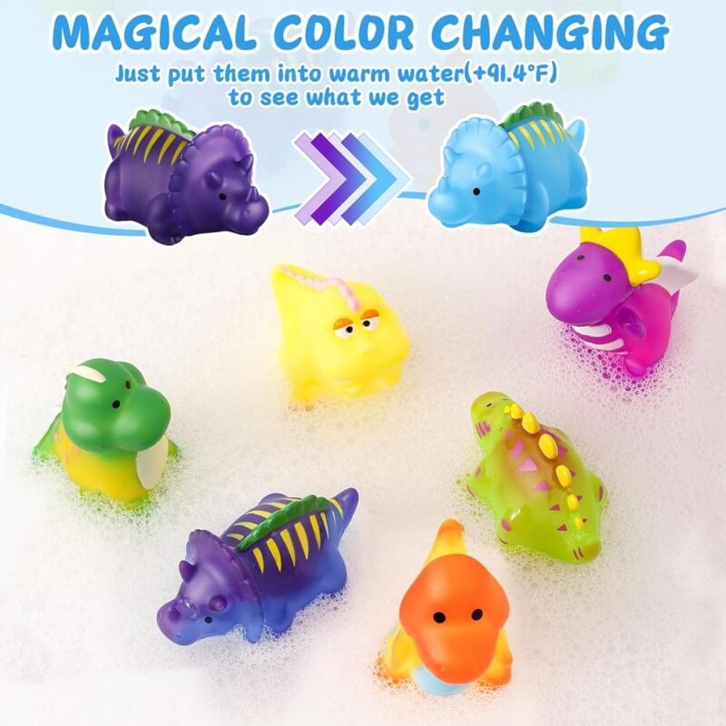 Juguetes de baño que cambian de color Dinosaurio para bebés divertidos - Imagen 2