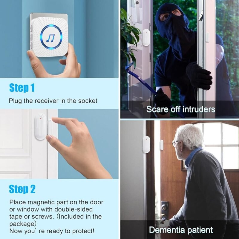SanJie Timbre de Sensor de Puerta Inalámbrico para Hogar y Negocios - Imagen 5