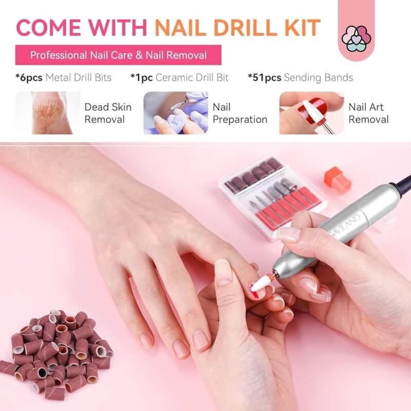 SAVILAND Kit de uñas acrílicas con taladro para principiantes y profesionales - Imagen 5