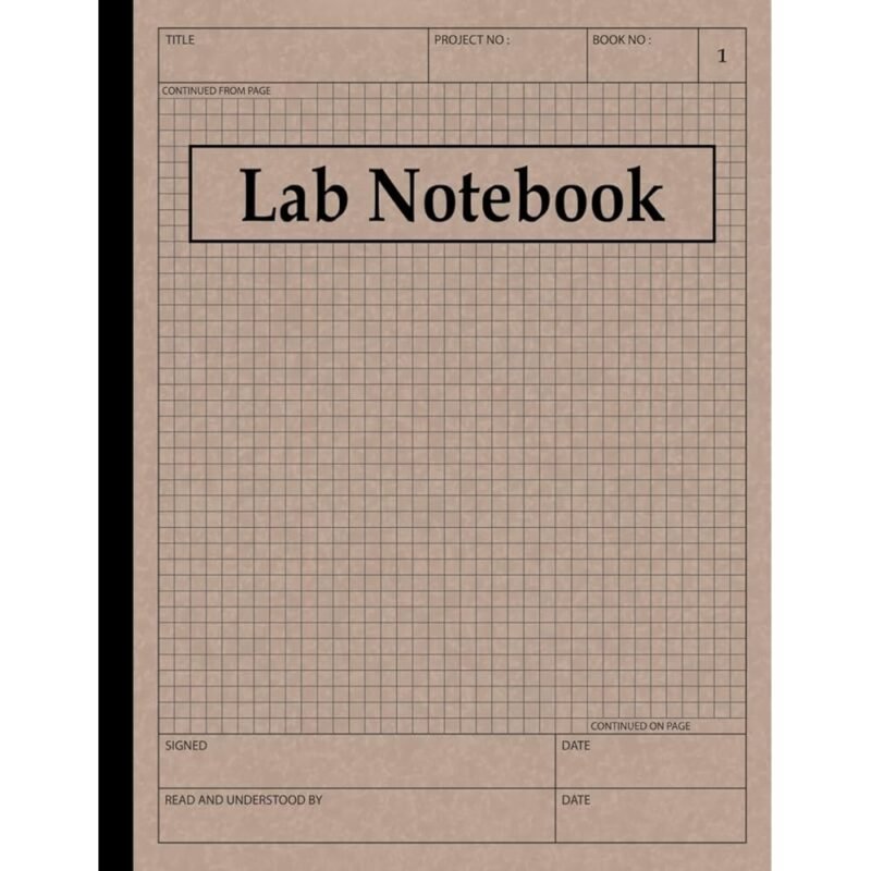 Lab Notebook Cuaderno de Laboratorio con Páginas Cuadrículas 8.5x11