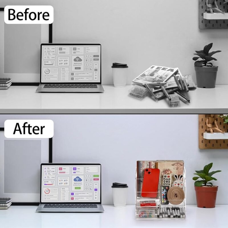 Dicunoy Organizador de Escritorio de Acrílico con Cajones y Compartimentos - Imagen 5