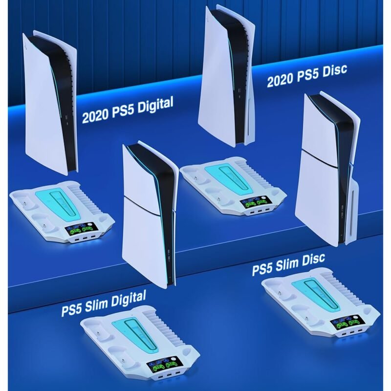 PS5 Slim Estación de Soporte y Enfriamiento con Cargador de Controlador - Imagen 2