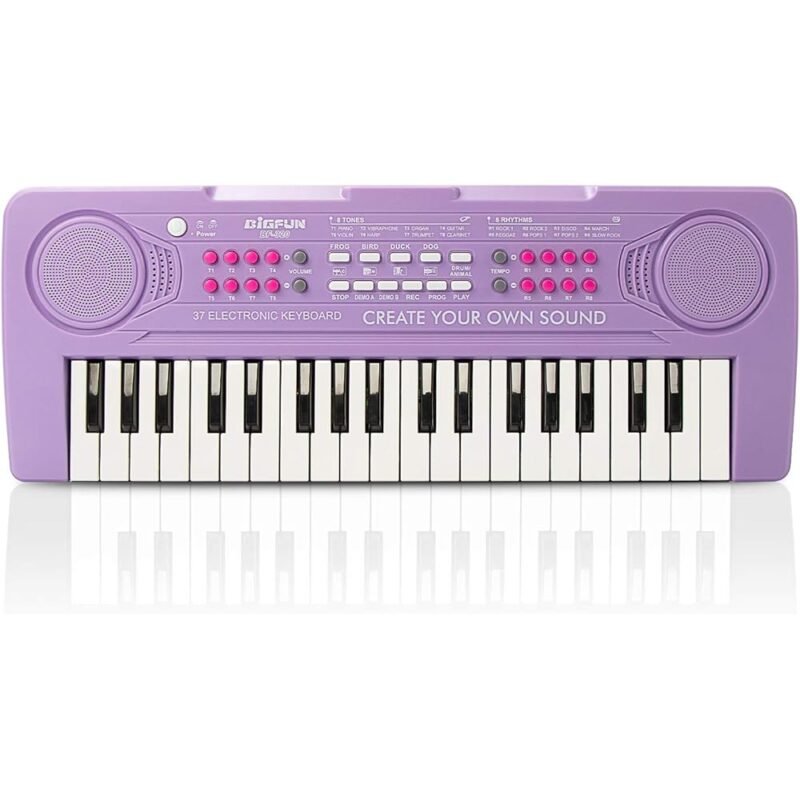 BIGFUN Piano de Teclado para Niños 37 Teclas Multifunción Morado