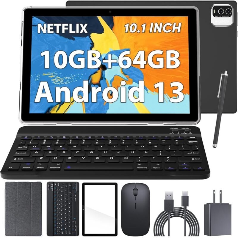 CUPEISI Tablet Android 13 de 10 pulgadas 10 GB RAM y Teclado