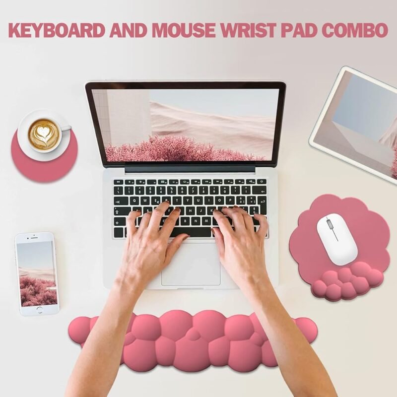 LAUSPUCK Juego de Reposamuñecas para Teclado y Mouse Pad Ergonómico - Imagen 7