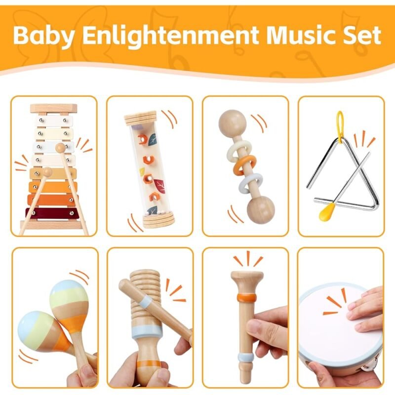 Instrumentos Musicales para Bebés Juguetes Montessori de Madera - Imagen 4