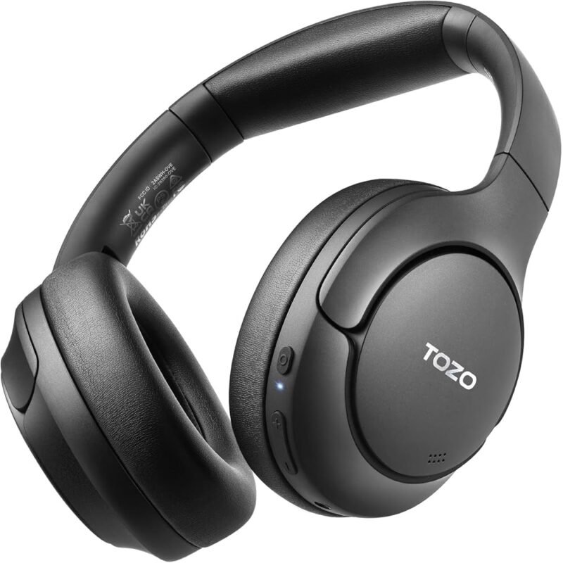 TOZO HT2 Auriculares Híbridos con Cancelación Activa de Ruido y 60 Horas de Reproducción